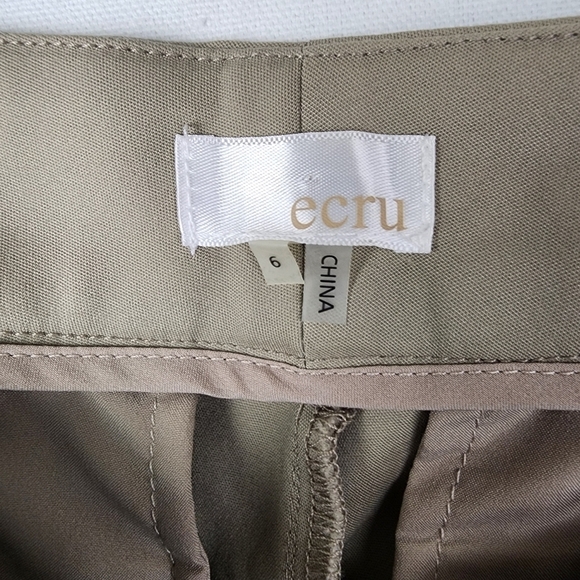 Ecru Tan Gramercy Tuxedo Pants with Satin Stripe Size 6 Modern Neutral Formal - Picture 6 of 7